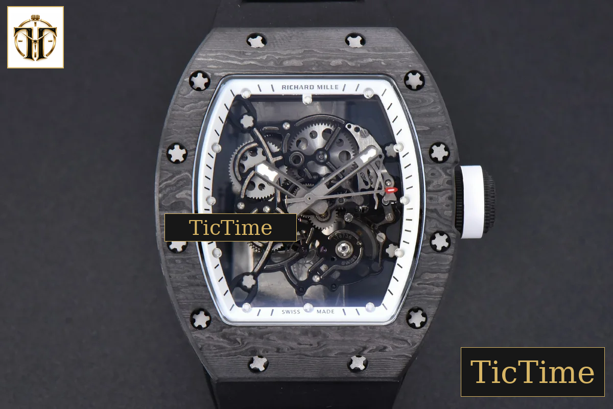 NTPT RM055 42mm RMF White Skeleton Dial Black Rubber Strap RMUL2 — foto 2