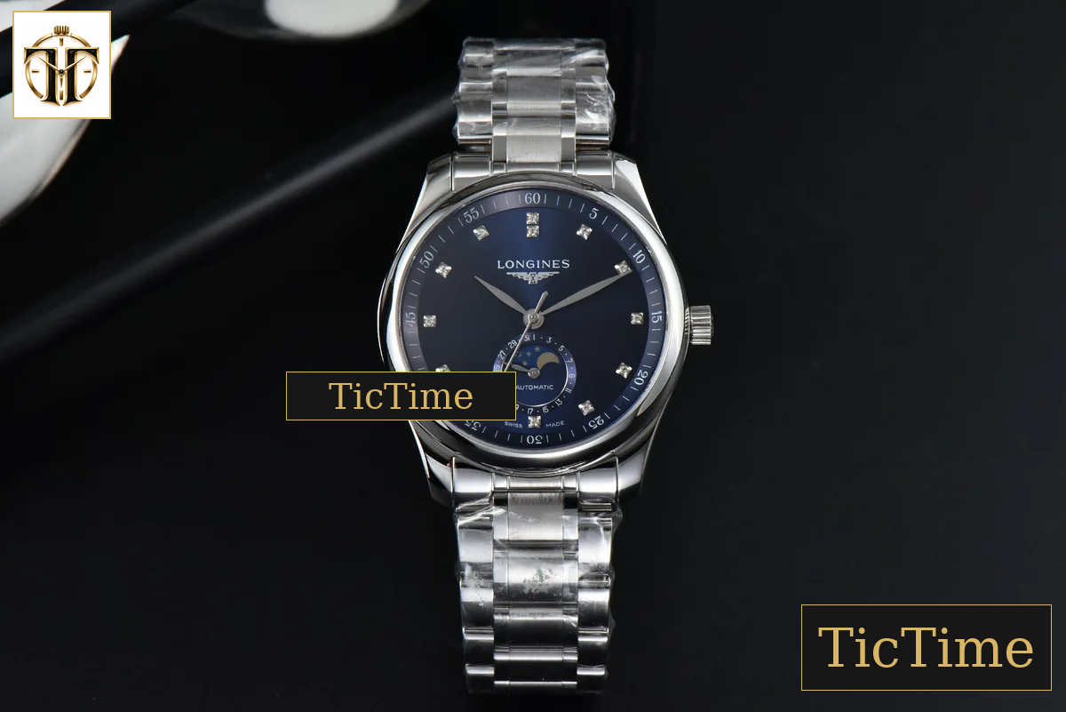 Master Moonphase 40mm GF Blue Dial Diamond Marker SS Bracelet A899 — foto 3