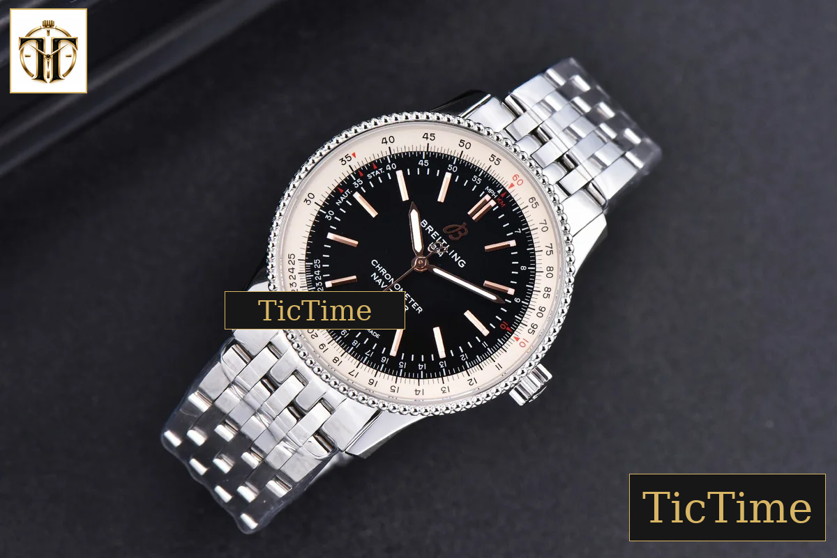Navitimer 41mm TF SS Black Dial White Bezel SS Bracelet A2824 — foto 4