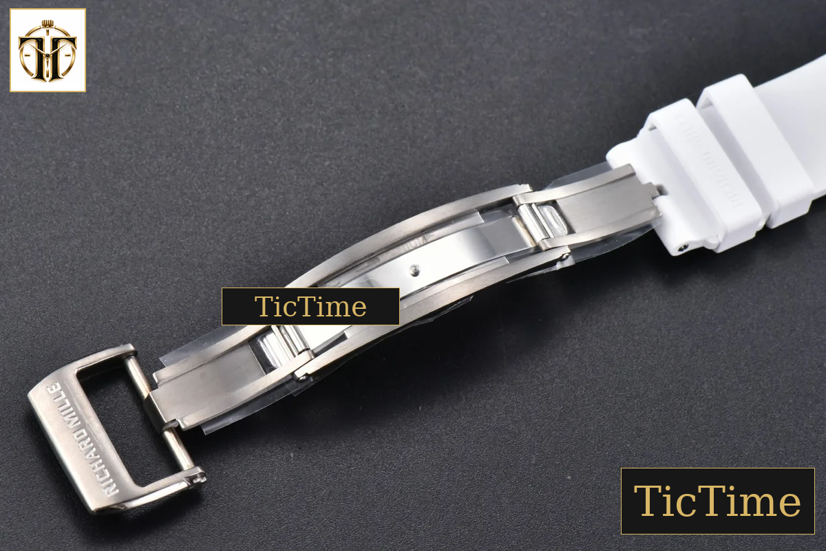 RM055 42.7mm BBRF White Ceramic Red Skeleton Dial White Rubber Strap RMUL2 — foto 28