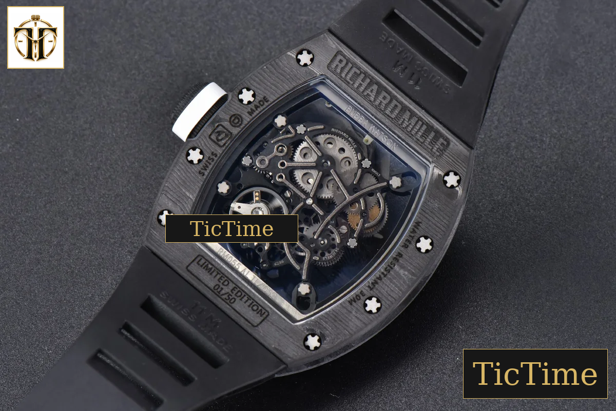 NTPT RM055 42mm RMF White Skeleton Dial Black Rubber Strap RMUL2 — foto 19