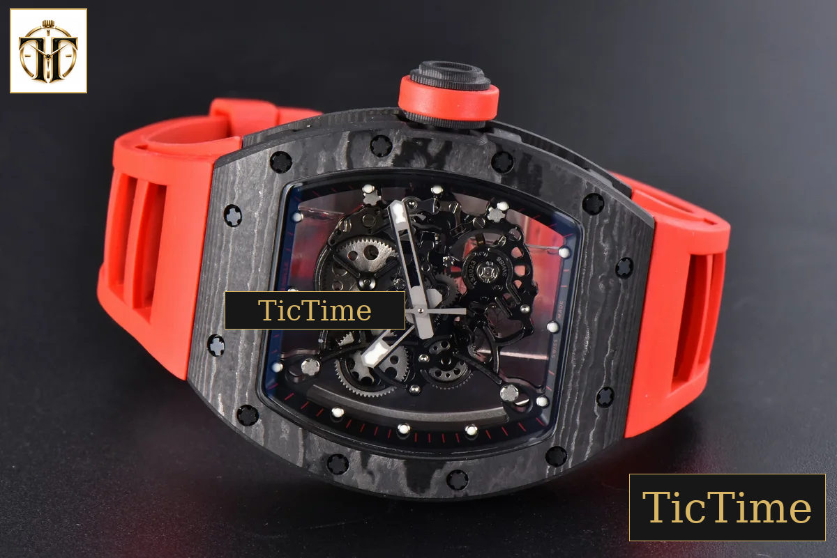 NTPT RM055 42.7mm BBRF Red Skeleton Dial Red Rubber Strap RMUL2 — foto 15
