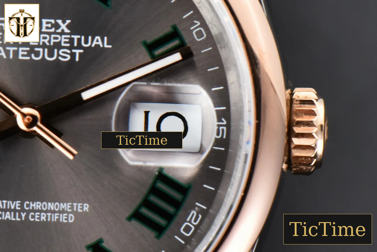 DateJust 36mm BPF RG/SS Smooth Bezel Gray Wimbledon Dial Jubilee Bracelet A2824 — foto 9