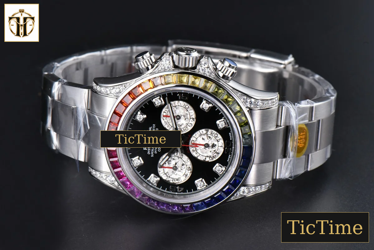 Daytona Rainbow 116599 ZF Black Diamonds Dial SS Bracelet SH4130 — foto 15
