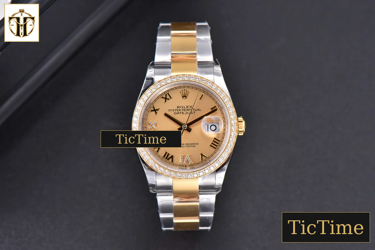 DateJust 36mm EWF SS/YG YG Dial Diamond Roma Marker Diamond Bezel Oyster Bracelet A3235 — foto 3