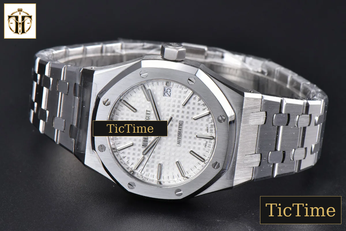 Royal Oak 15450 37mm APSF SS White Textured Dial SS Bracelet A3120 — foto 13
