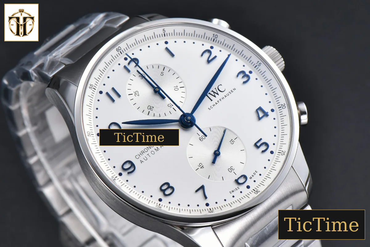 Portuguese Chrono IW371617 ZF White Dial Blue Markers Visible Case SS Bracelet A7750 — foto 12