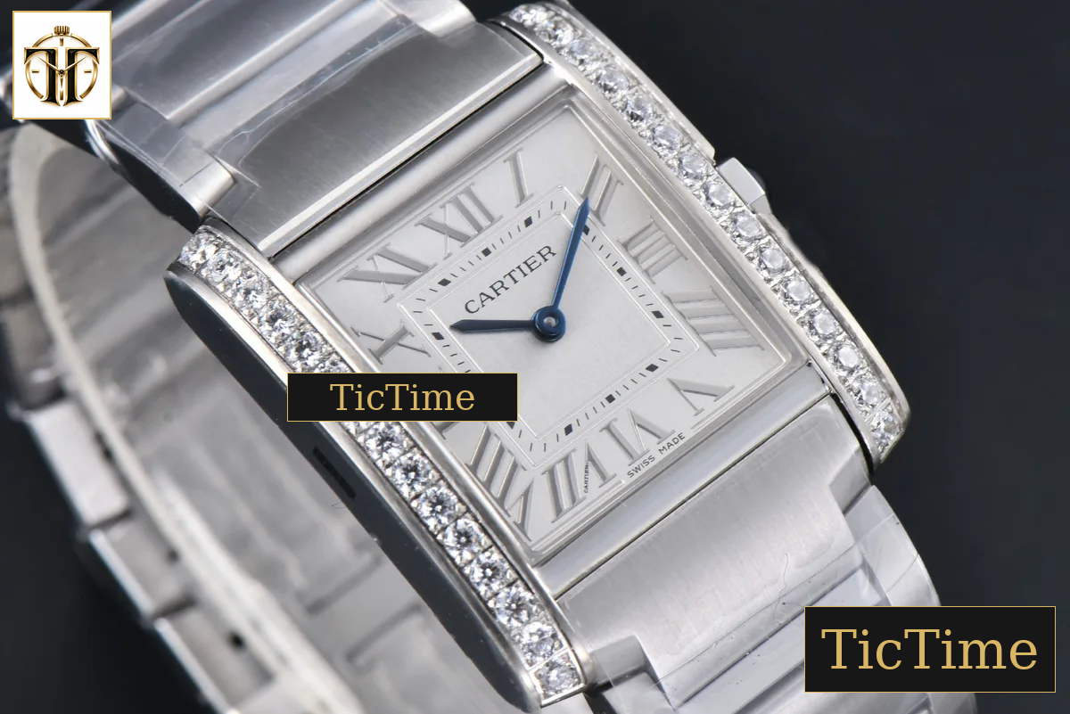 Tank Francaise Medium 32mmx 27mm 8848F Diamond SS Bracelet Quartz — foto 11