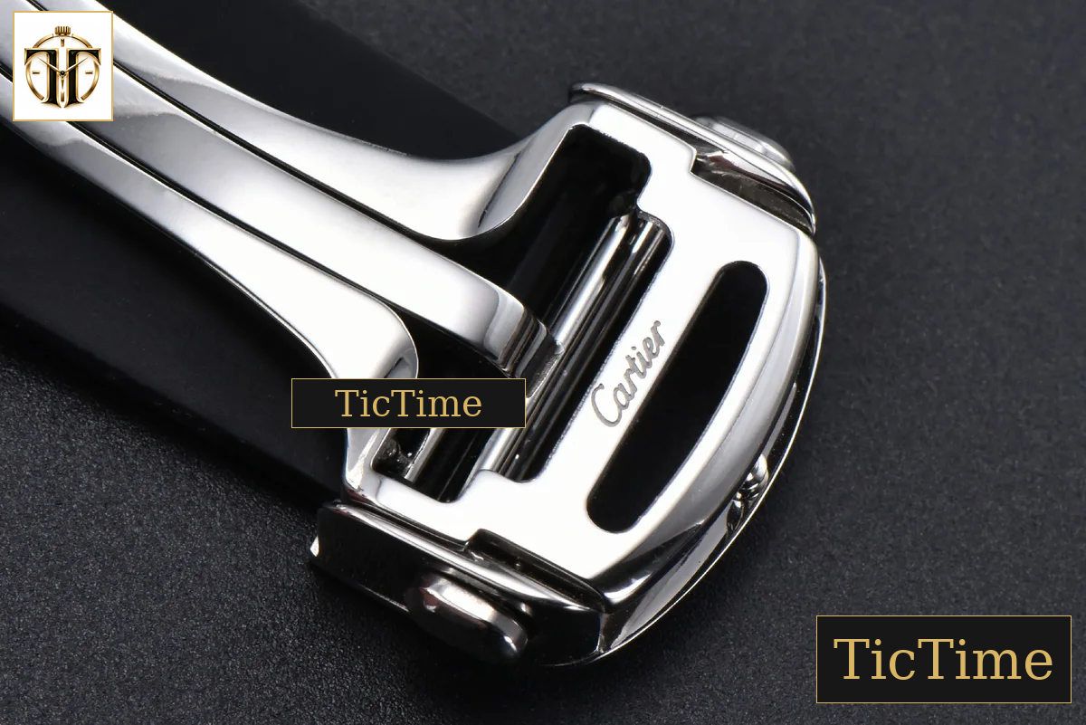 Santos de Cartier XL 40mm AF SS White Dial RG Diamond Bezel Black Rubber Strap Miyota 9015 — foto 23