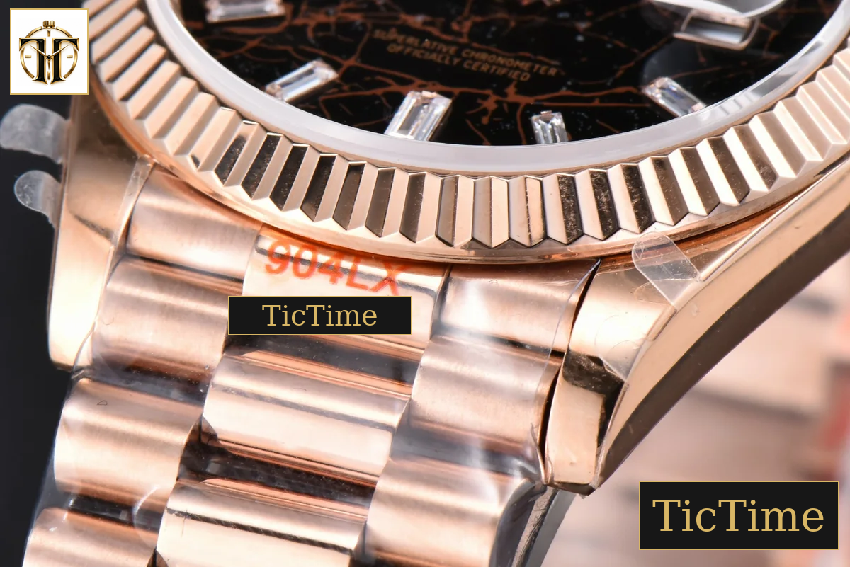 DayDate Tungsten 40mm GMF RG Sinople Dial Diamond Marker President Bracelet 165g VR3255 — foto 11
