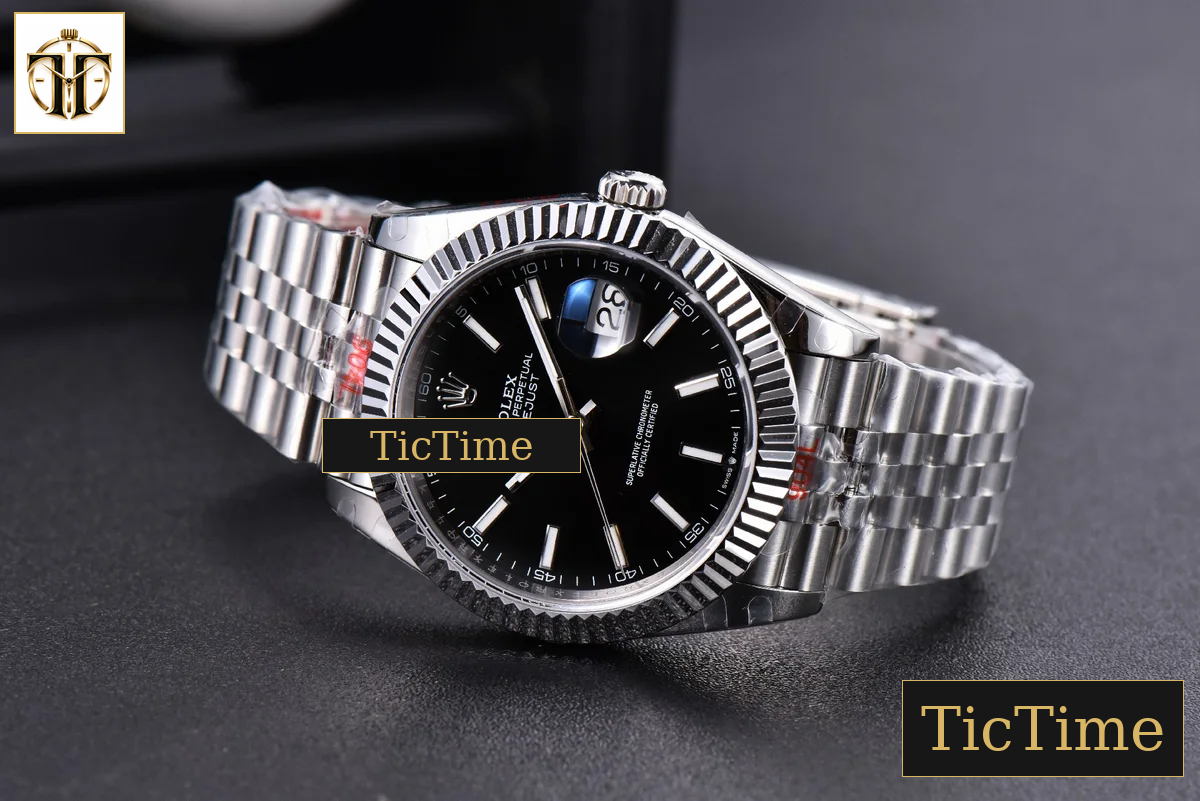 Datejust 41mm GMF SS Black Dial Lume Marker Fluted Bezel Jubille Bracelet VR3235 — foto 16