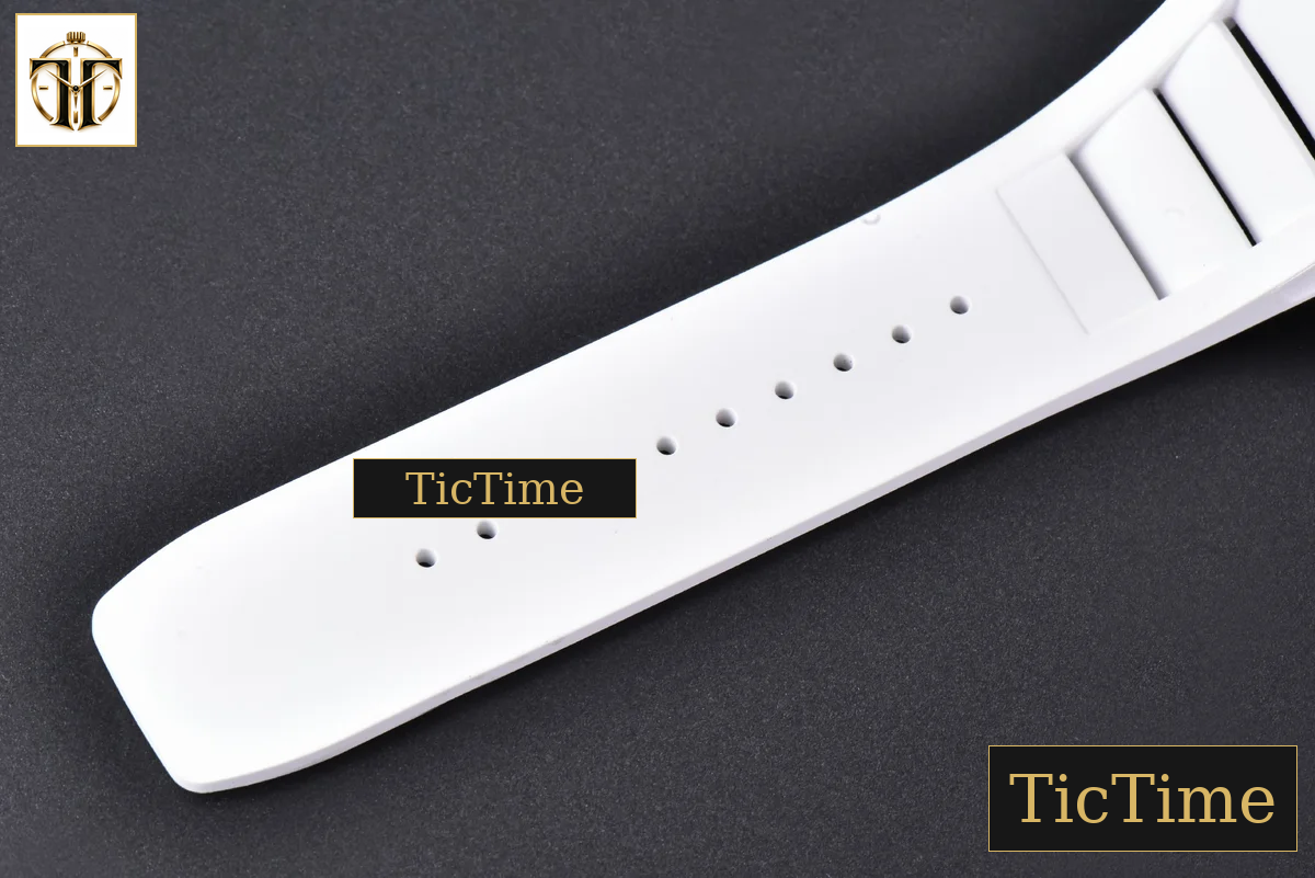 NTPT RM055 43mm ZF White/Pink Bezel White Crown White Rubber Strap V6 RMUL2 — foto 28