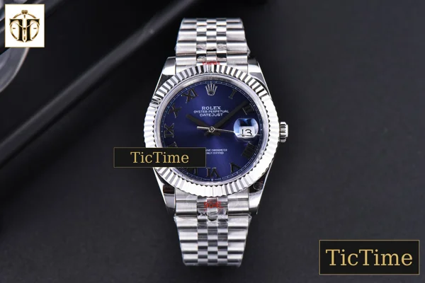 Foto frontal — Datejust 41mm GMF SS Blue Dial Roma Marker Fluted Bezel Jubille Bracelet VR3235