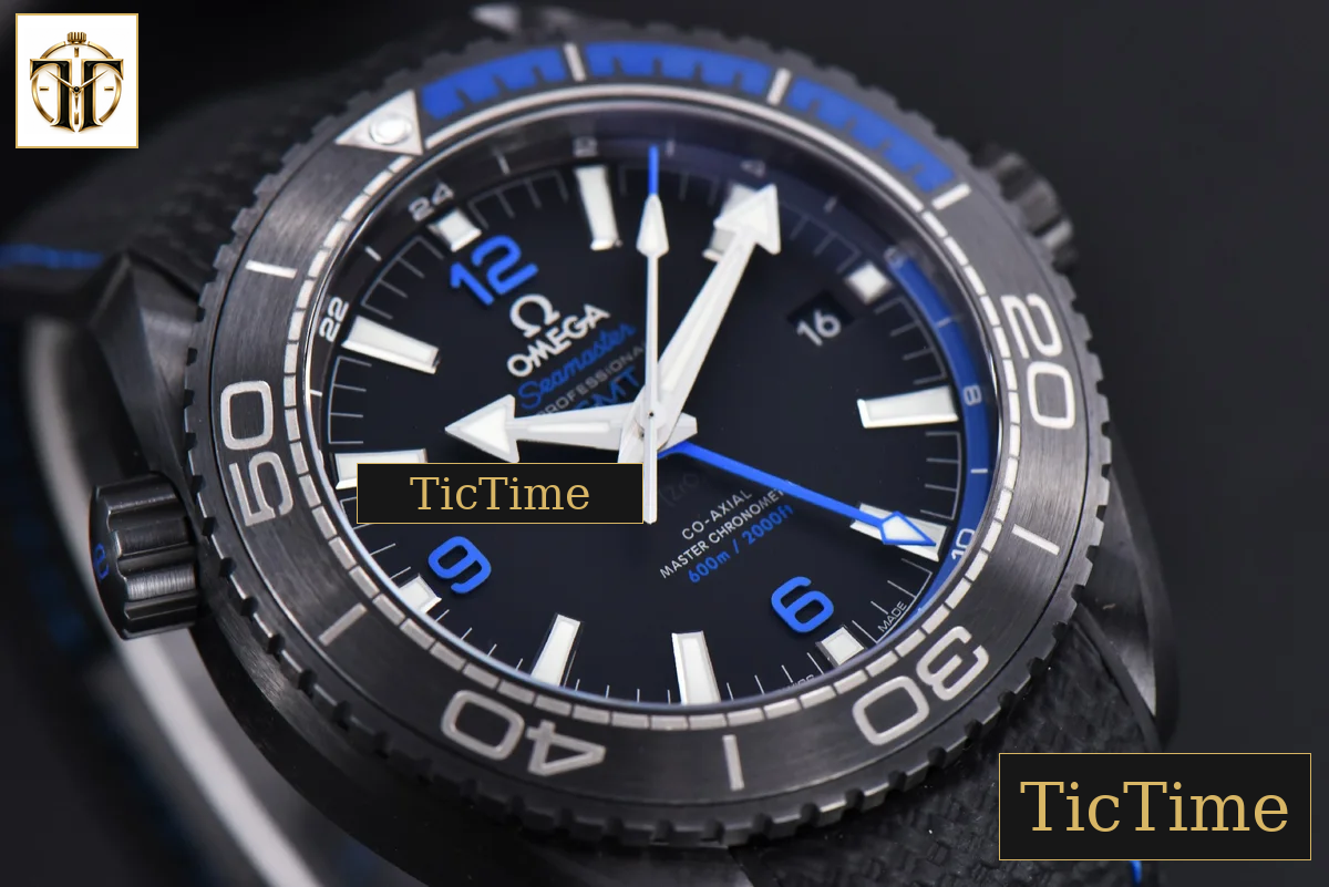 Planet Ocean 600m Deep 45.5mm VSF Black Ceramic Black/Blue Dial Black Rubber Strap A8906 — foto 9