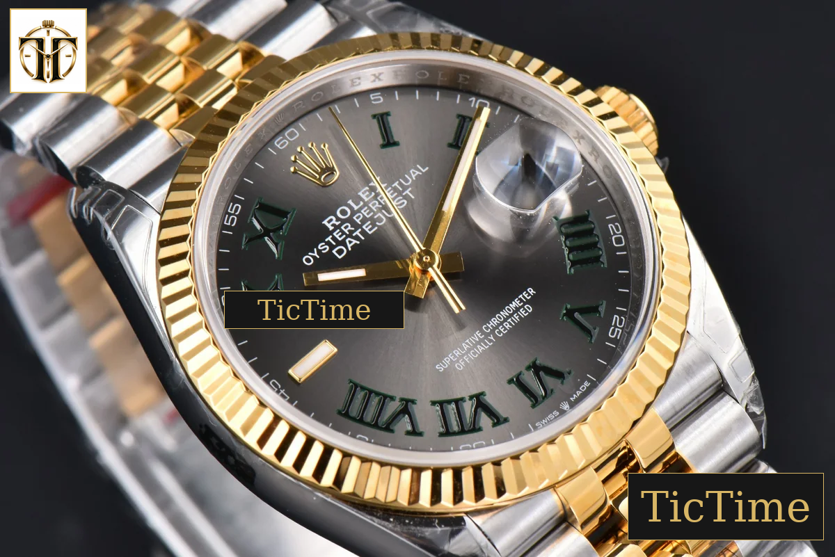 DateJust 36mm VSF YG/SS Wimbledon Gray Dial Green Marker Jubilee VS3235 — foto 15