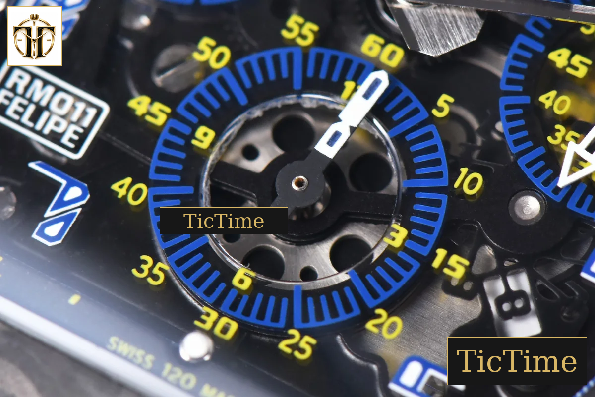 NTPT Chrono RM011 KVF Skeleton Dial Blue Crown Black Rubber Strap V2 A7750 — foto 8