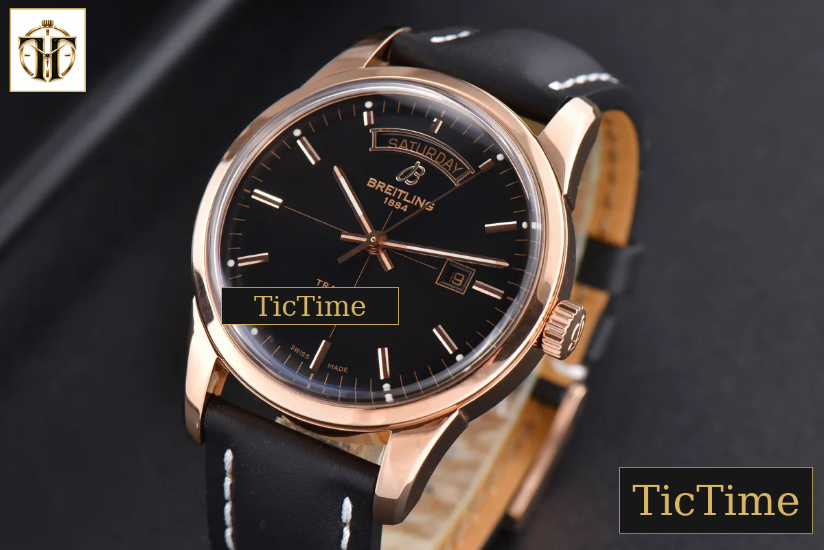 Transocean Day & Date 43mm V7F RG Black Dial Black Leather Strap CA145 — foto 4