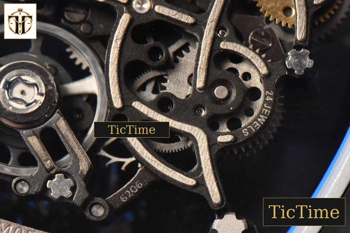RM055 42.7mm BBRF Black Ceramic Black Skeleton Dial White Rubber Strap RMUL2 — foto 21