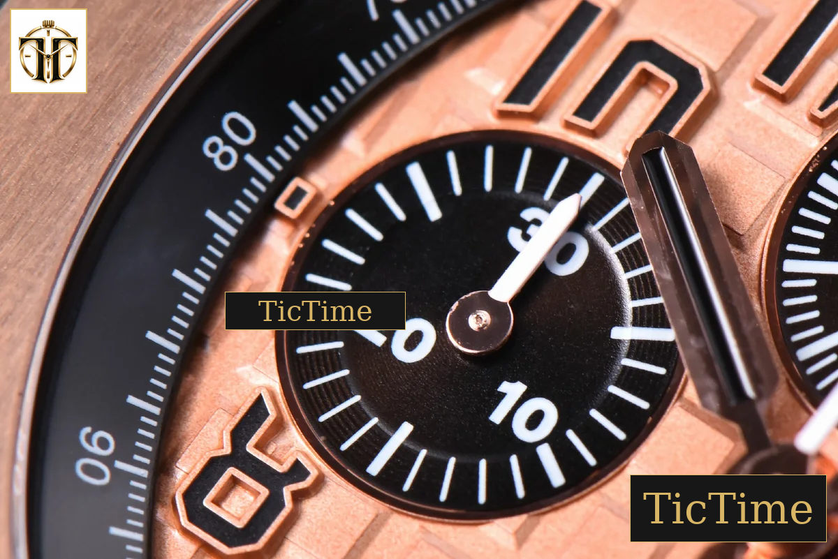 Royal Oak Offshore 26470OR 44mm JF RG YG Dial Black Subdial Black Leather Strap A3126 — foto 7