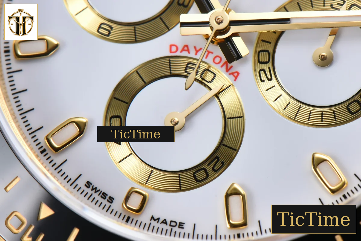 Daytona 116518 40mm APSF YG White Dial Ceramic Bezel Lume Marker Oysterflex Strap Tungsten Version SH4130 — foto 9