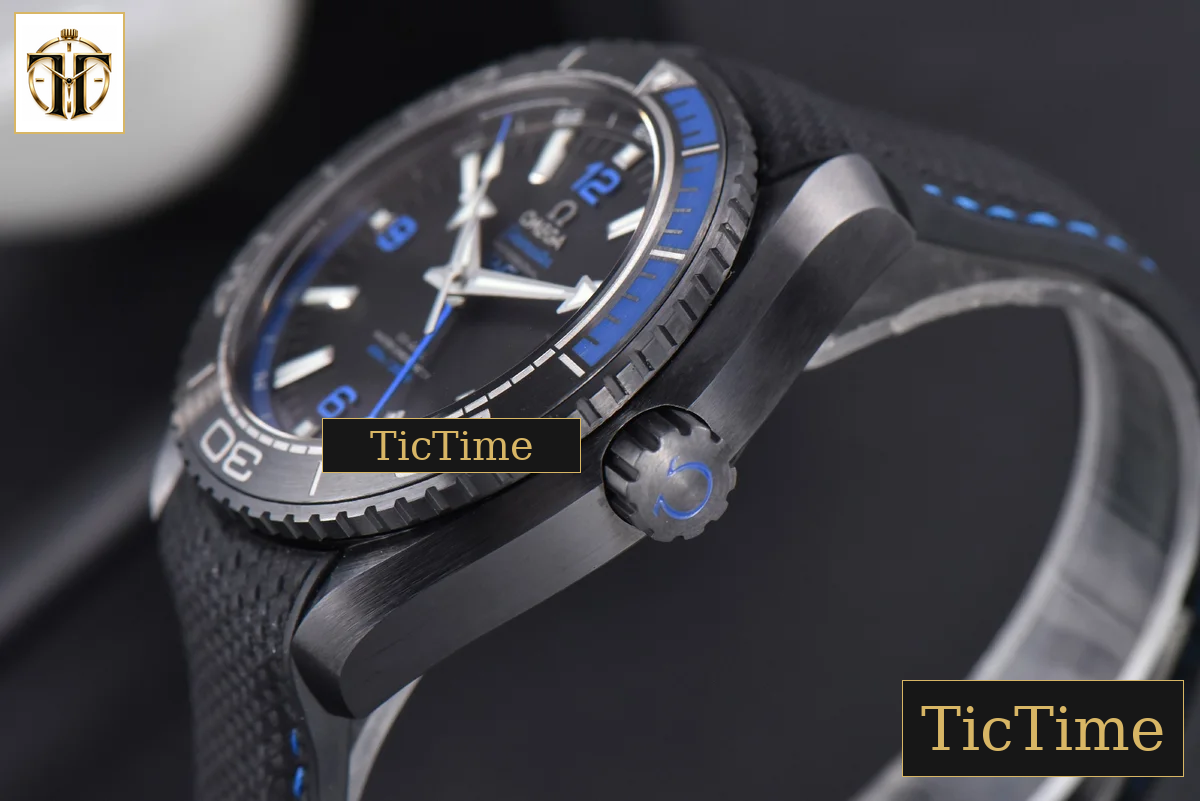 Planet Ocean 600m Deep 45.5mm VSF Black Ceramic Black/Blue Dial Black Rubber Strap A8906 — foto 11
