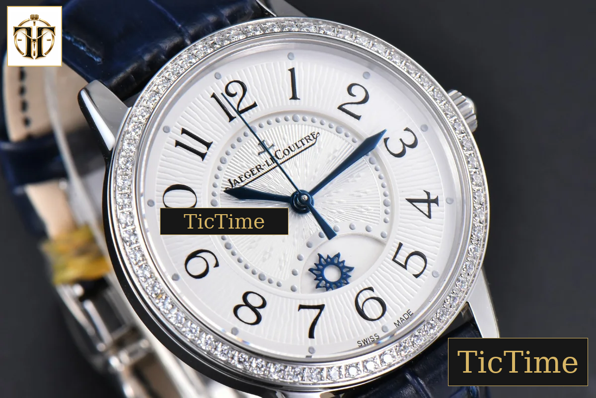 Rendez-Vous Night & Day 34mm APSF Diamond White Textured Dial Blue Leather Strap A898 — foto 11