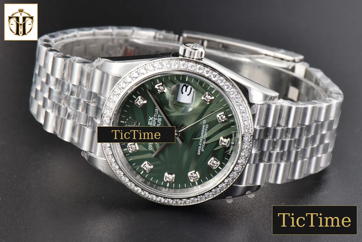 DateJust 36mm BPF Diamond Green Plam Dial Diamond Marker Jubilee Bracelet 3235 — foto 16