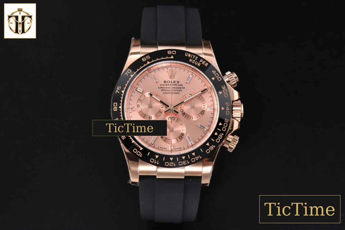 Vista frontal — Daytona 116515 BTF RG Ceramic RG Dial RG Subdial Oysterflex Strap SA4130