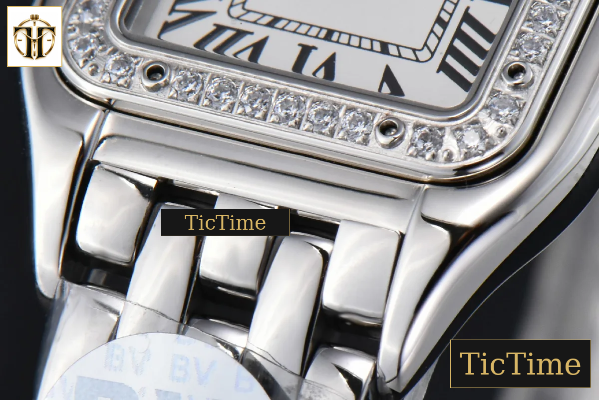 Panthère Secrete Ladies 22mm BVF SS Diamond Bezel White Dial SS Bracelet Ronda Quartz — foto 9