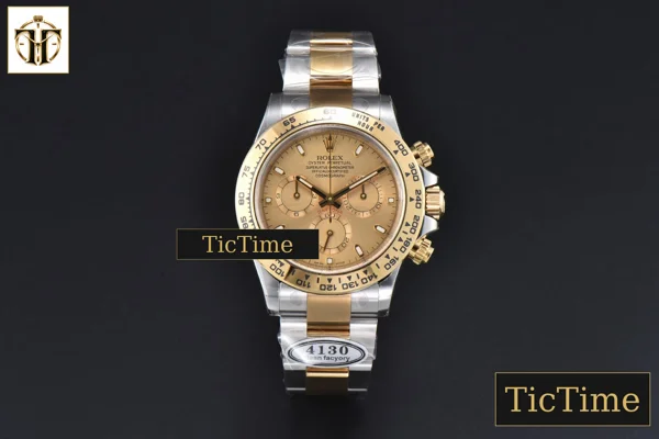 Foto frontal — Daytona 116503 40mm Clean Factory YG/SS YG Stick Dial Oyster Bracelet A4130