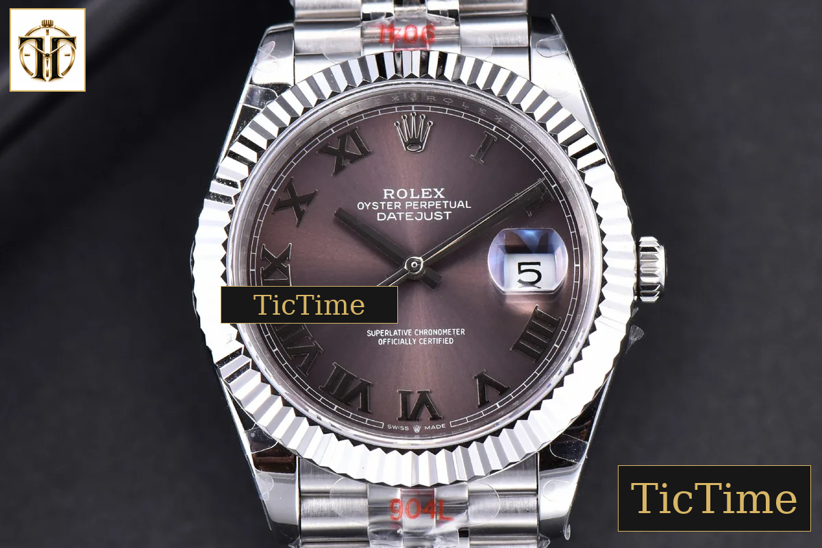 Datejust 41mm GMF SS Gray Dial Roma Marker Fluted Bezel Jubille Bracelet VR3235 — foto 2