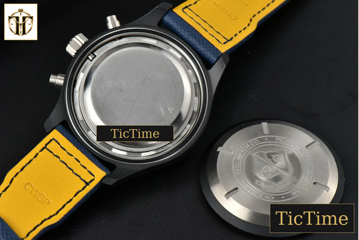 Pilot Chrono 44mm YLF Blue Angels Black Ceramic Blue Diam Blue Leather Strap A7750 — foto 22