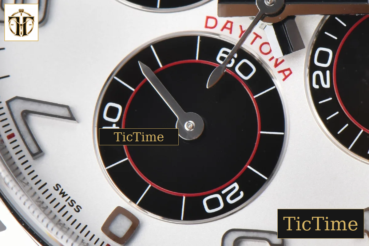 Daytona 904L 116509 40mm Clean Factory White Dial Black Subdial Oysterflex Strap SA4130 — foto 7