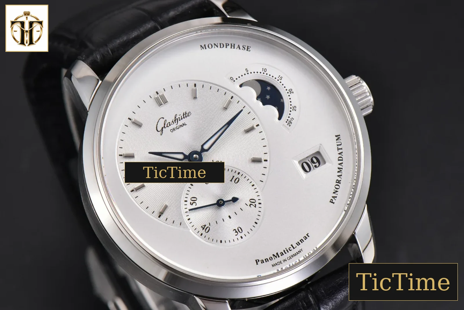 Panomatic Lunar 40mm APSF White Dial Black Leather Strap A23J — foto 13