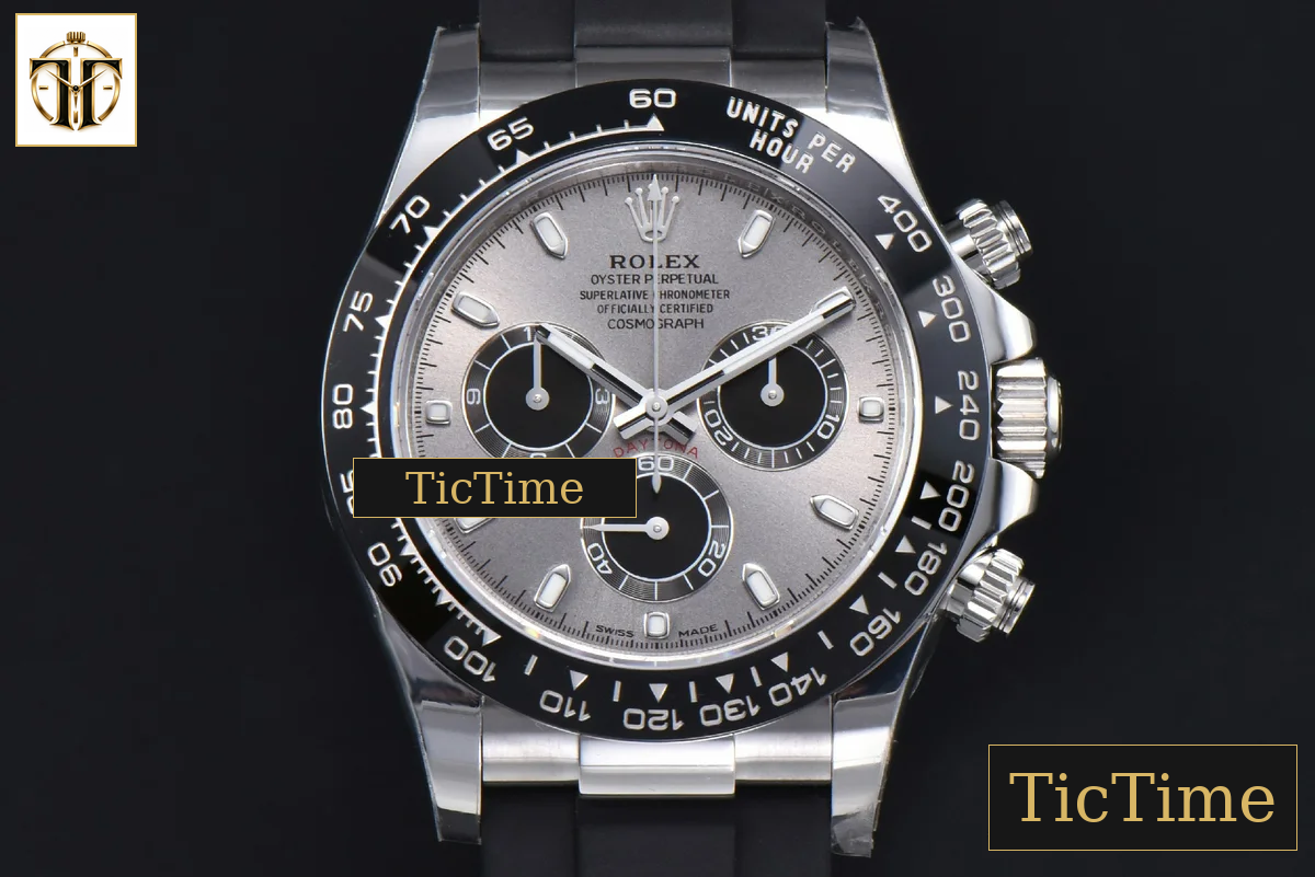 Daytona 116519 40mm APSF SS Gray Dial Ceramic Bezel Lume Marker Oysterflex Strap Tungsten Version SH4130 — foto 2