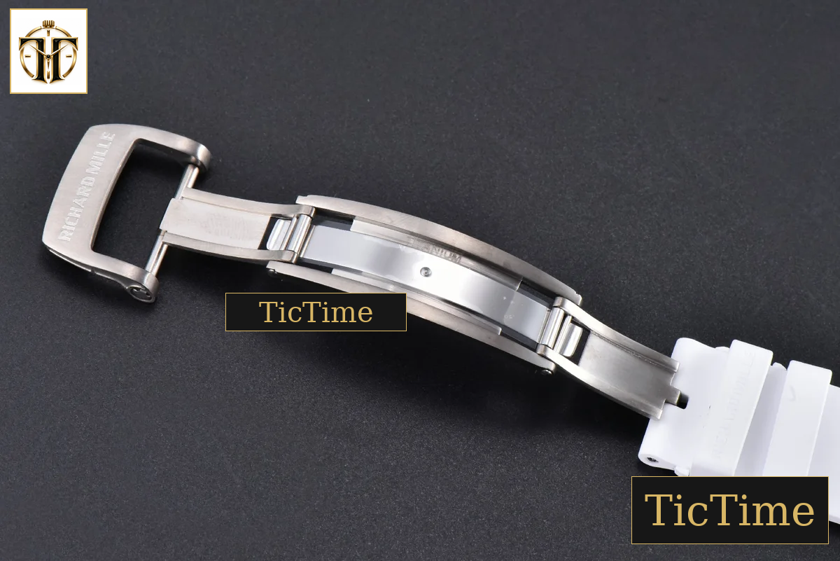 NTPT RM055 43mm ZF White/Pink Bezel White Crown White Rubber Strap V6 RMUL2 — foto 30